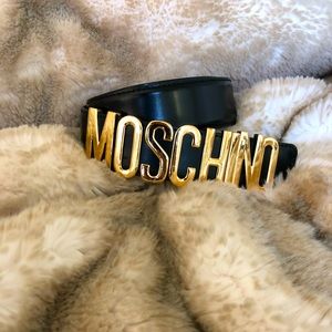 MOSCHINO Logo Leather Belt